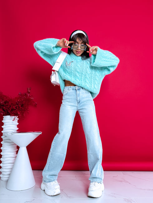 ELYNDI mohair sweater - mint